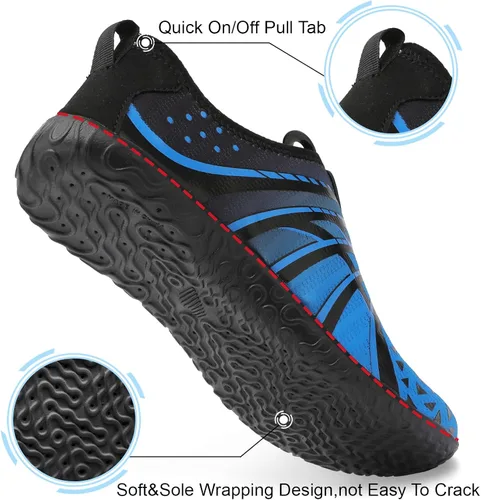 Vista 3 de Zapatos acuáticos transpirables de secado rápido para mujer y hombre, calcetines acuáticos suaves para senderismo, natación, playa, surf, yoga