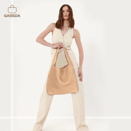 Vista 7 de Bolso tejido monederos y bolsos, bolso tejido de cuero vegano para mujer, bolso de mano tejido bolso de hombro bolso con asa superior con monederos..