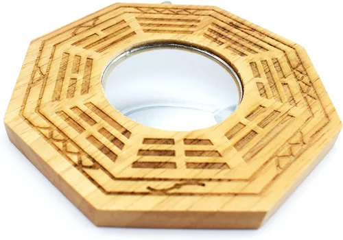 Vista 4 de better us Feng Shui - Espejo chino de madera Bagua de 4 pulgadas (cóncavo)