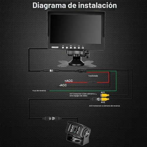 Vista 7 de Kit de monitor de cámara de respaldo para camión, vehículo resistente, impermeable, visión nocturna, gran angular, cámara de cabina de visión
