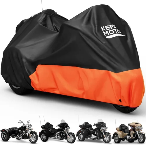 Vista 9 de KEMIMOTO Funda para motocicleta 420D resistente al agua, compatible con los modelos Softail Dyna, Standard Heritage Classic 114 Shadow Cruiser