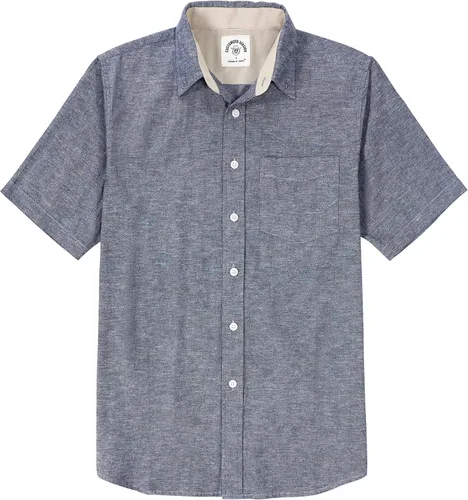 Vista 16 de Dubinik® Camisas de manga corta con botones para hombre, 100% algodón, a cuadros, camisas casuales con bolsillo