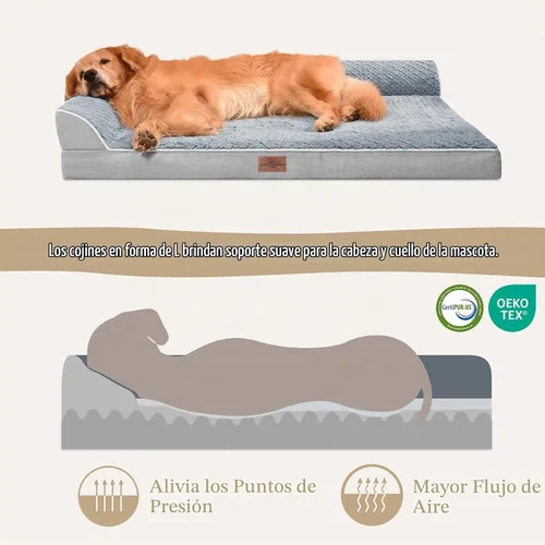Vista 2 de Comfort Expression Camas para perros de tamaño mediano, camas ortopédicas para perros medianos, camas impermeables con funda extraíble lavable