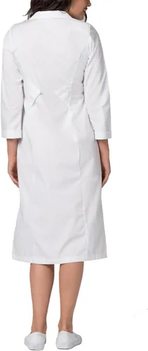 Vista 2 de Adar - Vestido de uniforme médico universal para mujer, vestido con cuello bordado