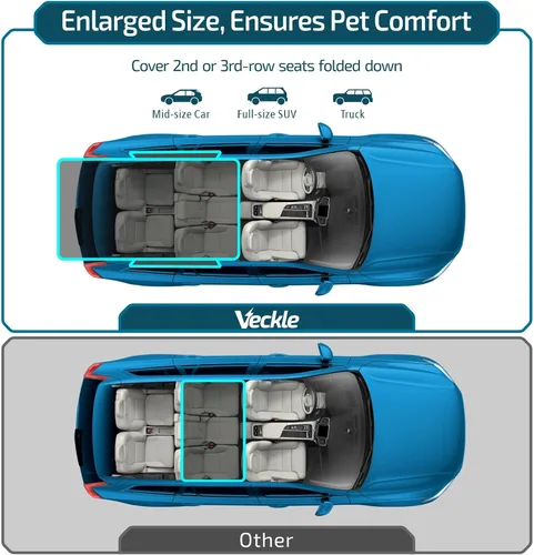 Vista 3 de Veckle SUV Cargo Liner para perros - Funda para maletero con protector de solapa para parachoques Waterproof Pet Cargo Cover with Side Flaps, Dog