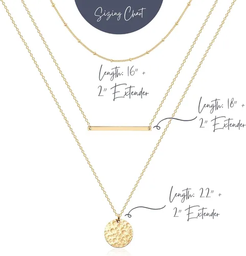 Vista 5 de Ava Riley Collar para mujer, gargantilla delicada chapada en oro de 14 quilates, collares de plata en capas para mujer, joyería de playa de moda