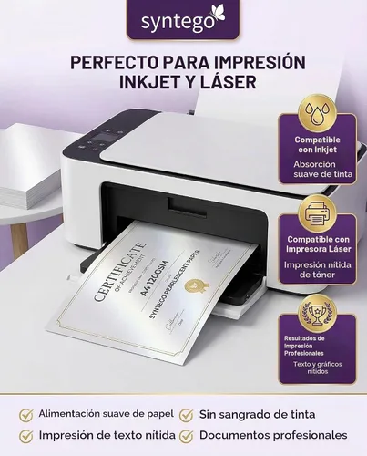 Vista 4 de 10 papel brillante A4 blanco nacarado de 4.23 oz/m² de doble cara apto