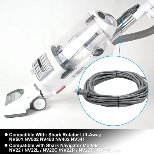 Vista 4 de Cable de alimentación para aspiradora de 36 pies de repuesto para Shark Navigator Lift-Away Pro NV355 NV355CS NV356 NV356E NV356K NV356KCS NV357