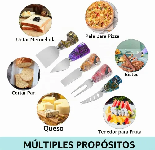 Vista 5 de Moldes de resina de vajilla, bandeja de mango cuadrado, molde de resina de silicona, forma de queso, cuchillo de empuñadura, tenedor, mango, moldes