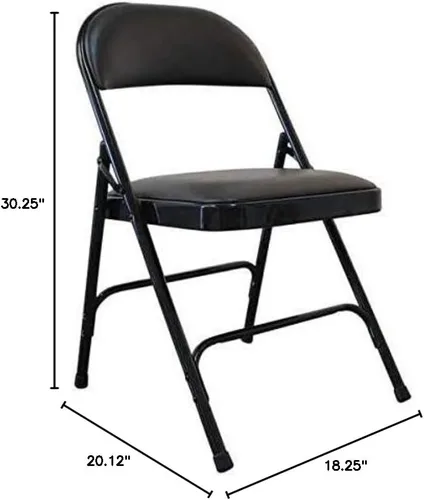 Vista 2 de ZORO SELECT Juego de 3 sillas plegables acolchadas, vinilo, color negro