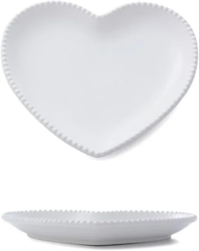 Vista 3 de CHOOLD Elegante plato de postre en forma de corazón de cerámica para fiesta de cocina, 7 pulgadas - 1 unidad