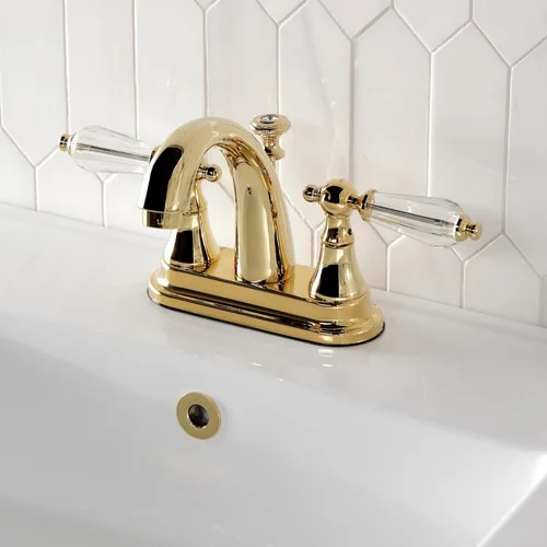Vista 2 de Kingston Brass KS7612WLL Grifo de baño central de 4 pulgadas, latón pulido
