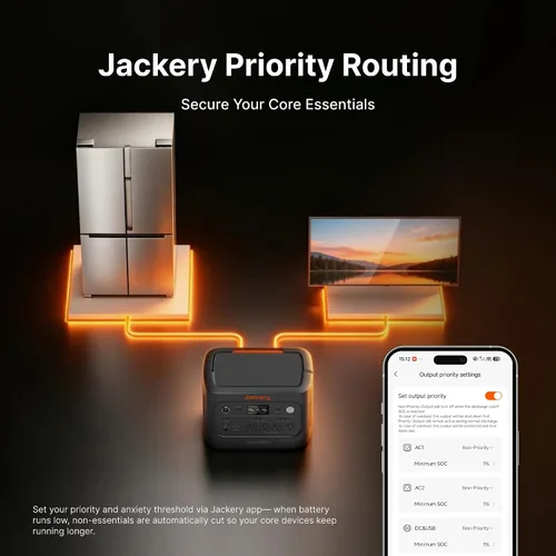 Vista 3 de Jackery HomePower 2000 Plus v2 y 2 baterías y 2 x 200 W, 2048 Wh, 2400 W