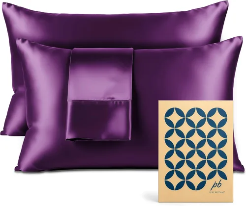 Vista 45 de Pure Bedding Sábanas de satén de lujo para cama individual de hotel, juego de sábanas de microfibra extra suave de 1800, resistente a las arrugas, a