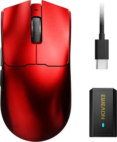 Vista 10 de S9 Max Ratón Inalámbrico para Juegos, Ratón Ergonómico para Computadora de 59G, Tres Modos, 8K Polling, 26K DPI, Sensor Óptico PAW3395, Interruptor