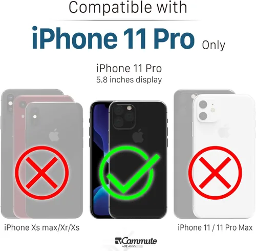Vista 2 de VENA vArmor PRO - Funda de protección de cuerpo completo compatible con Apple iPhone 11 Pro (5.8 pulgadas 2019), funda resistente (grado militar)