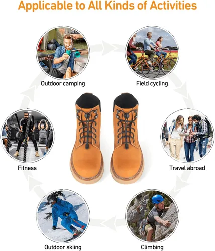 Vista 7 de Cordones elásticos para zapatos sin atar, cordones para adultos y niños, 4 pares, cuerdas de zapatos resistentes para tenis