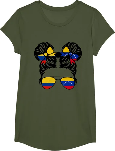 Vista 78 de Camiseta Half Colombian Half Venezolan Girl Colombia Kids Heritage, Gris