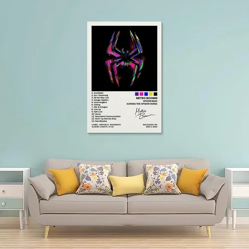 Vista 2 de EASSL Póster de Spider-M con texto en inglés "Across The Spider-Verse" (16 x 24 pulgadas)