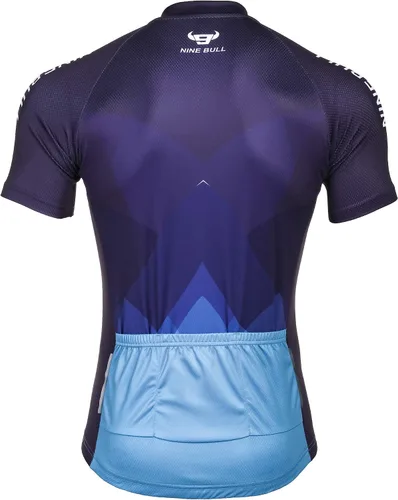 Vista 3 de nine bull Camiseta de ciclismo para hombre, manga corta, con 3 bolsillos traseros, absorbe la humedad, transpirable, de secado rápido