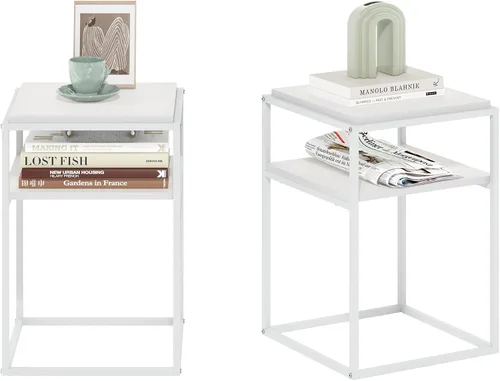 Vista 12 de Furinno JAYA Mesa auxiliar ovalada de diseño simple con contenedor, americano/cromo