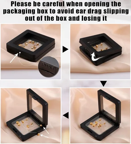 Vista 9 de Enticera G23 Aretes de Titanio 5A+Circonita Cúbica Aretes de Botón con Parte Trasera Plana Aretes Hipoalergénicos de Oro 14K Aretes 2-5MM