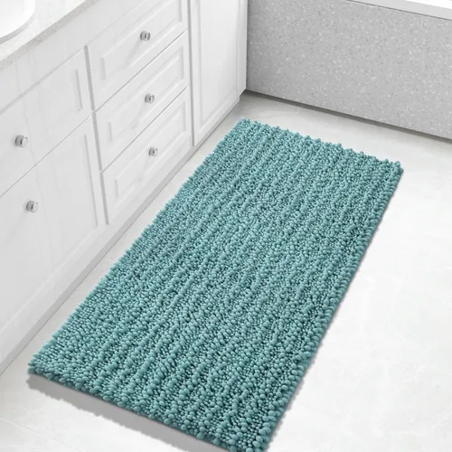 Vista 64 de Yimobra Alfombras de Baño Antideslizantes Lavables - Alfombra de Baño de Chenilla Ultra Suave Absorbente, Alfombra Peluda de Secado Rápido para Negro