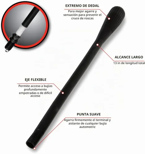 Vista 2 de Performance Tool W80534 Herramienta de Eje Flexible de Goma de 13 Pulgadas para Instalación y Extracción de Bujías, Accionada a Mano, Ajuste