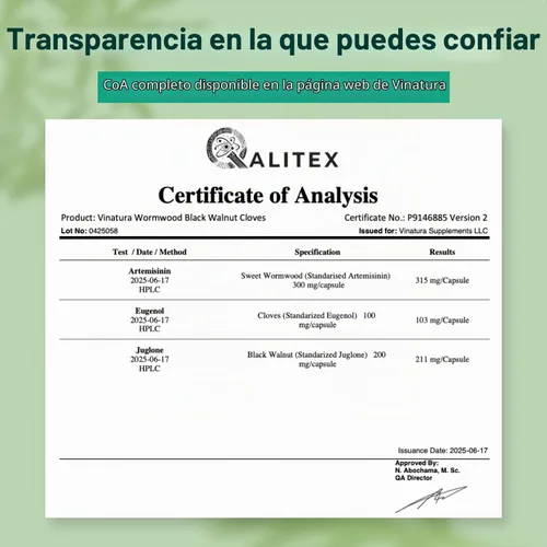 Vista 5 de VINATURA Cápsulas de clavo de nogal negro de ajenjo, fórmula de limpieza, desintoxicación, protector intestinal para humanos, con hierba de ajenjo