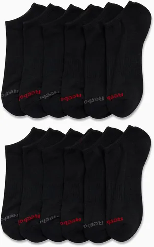 Vista 2 de Reebok Calcetines deportivos de corte bajo para hombre con comodidad acolchada (paquete de 12)