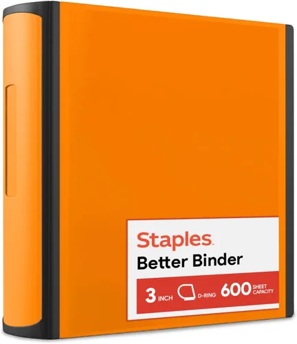 Vista 12 de Carpeta con anillos en forma de "D" de 1 pulgada para mejor visualización Staples, Negro