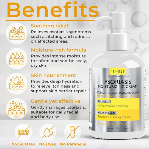 Vista 2 de Rida Hair Research Institute Crema para la psoriasis para el cuero cabelludo, la cara y el cuerpo Crema de eczema para adultos Tratamiento