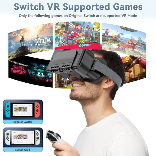 Vista 6 de Auriculares Switch VR diseñados para Switch & Switch OLED, auriculares de realidad virtual con lente ajustable de alta definición, gafas Swith VR