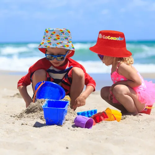 Vista 5 de Cocomelon Bucket Hat, Reversible Sun Hat for Toddler Boys & Girls, Multicolored Summer Baby Hat Featuring Cocomelon