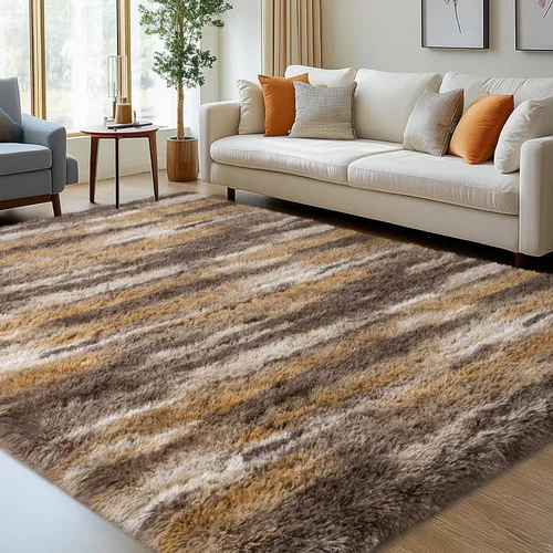 Vista 14 de Alfombras lanudas para dormitorio, sala de estar, dormitorio universitario, habitación de niños, decoración, alfombra suave y moderna