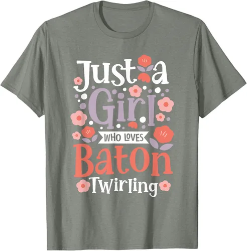 Vista 32 de A Girl Who Loves Baton Twirling - Camiseta de giro Majorette Twirler, Negro