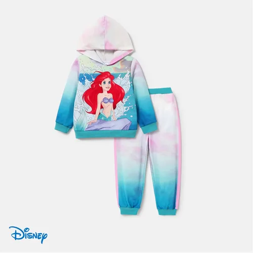 Vista 7 de Disney Frozen Princess Anna Elsa - Conjunto de sudadera con capucha y pantalones deportivos para niñas pequeñas y grandes