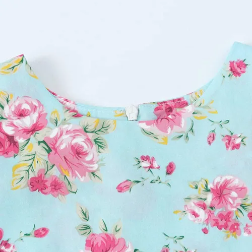 Vista 5 de Vestido de noche para niñas, estilo vintage de los años 50, con estampado de lunares, floral, rockabilly para fiesta de graduación, vestido de té