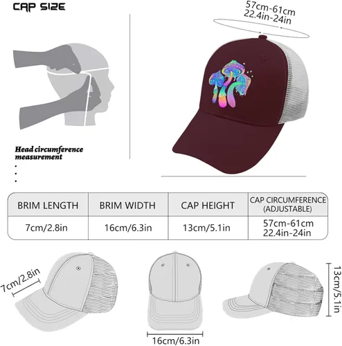 Vista 4 de devor Dad Hats Magic Mushrooms Dad Hats, Graphic Baseball Cap for Women