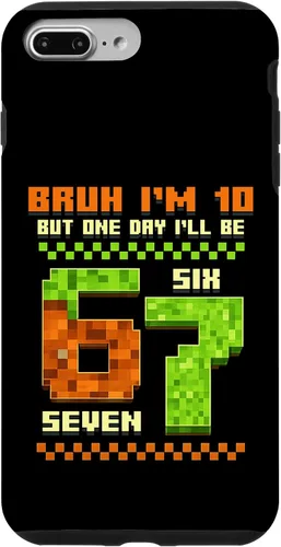 Vista 12 de Bruh I'm 10 But One-Day I'll Be 67 Retro 10th Birthday Kids Case for iPhone XR