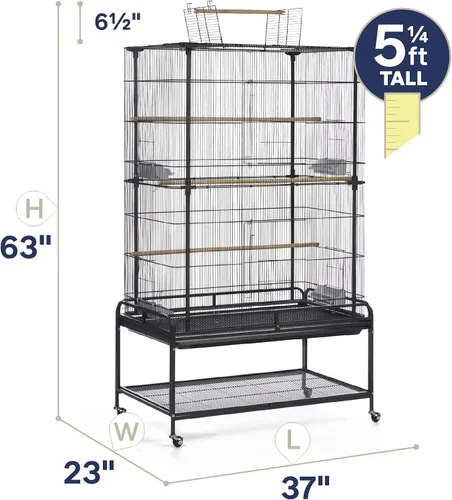 Vista 2 de Prevue Pet Products F085 - Jaula para pájaros de vuelo con soporte, color negro