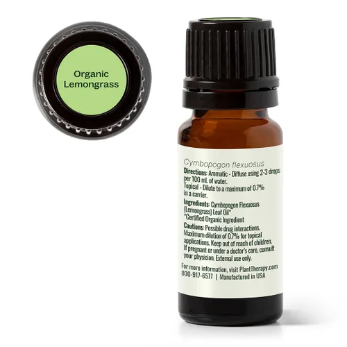 Vista 8 de Plant Therapy Aceite esencial de citronela orgánica 0.3 fl oz (1/3 oz), 100% puro, certificado por USDA, sin diluir, aromaterapia, desodorizante