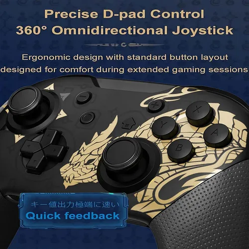 Vista 3 de Dritrip Wireless Pro Controller Compatible with SwitchSwitch LiteSwitch OLED, Switch Remote Gamepad with Joystick, Double Vibration, Wake-up and