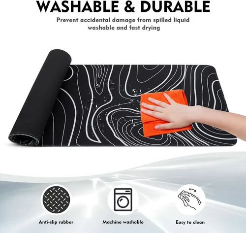 Vista 11 de XXXL - Alfombrilla de mouse para juegos, alfombrilla de mouse grande para escritorio, alfombrilla de mouse extendida, con base de goma