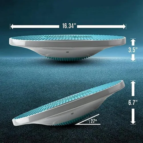 Vista 4 de Yes4All Wobble Balance Board, Plastic Stability Trainer with Handles for Standing Desk, Core Training & Home Gym Workout