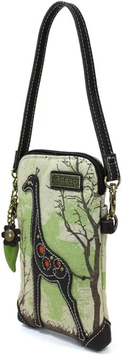 Vista 4 de CHALA Canvas Crossbody Cell Phone Purse - Women Multicolor Handbag with Adjustable Strap Jirafa - Arena