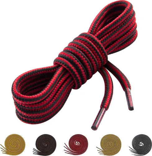 Vista 8 de Cordones para botas resistentes 1800D [2 pares] – Cordones reforzados irrompibles de 16 hebras para botas de trabajo y senderismo (0.157 in)