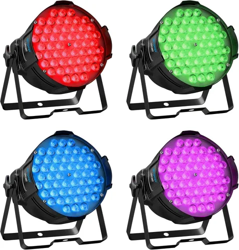 Vista 13 de BETOPPER Luces DJ DMX activadas por sonido, 54 x 3W LED Par Luces RGB DMX, DJ Par Iluminación para iglesia, concierto, boda, fiesta, bar