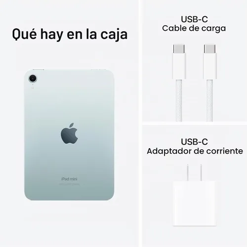 Vista 6 de Apple iPad mini (A17 Pro): Apple Intelligence, pantalla Liquid Retina de 8.3 pulgadas, 128 GB, Wi-Fi 6E, cámara frontal de 12 MP/cámara trasera