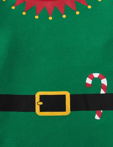 Vista 3 de Disfraz de elfo para bebé y niño pequeño, 3 piezas, algodón, trajes de Navidad, 12 meses a 3T